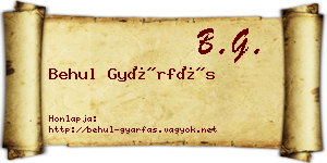 Behul Gyárfás névjegykártya
